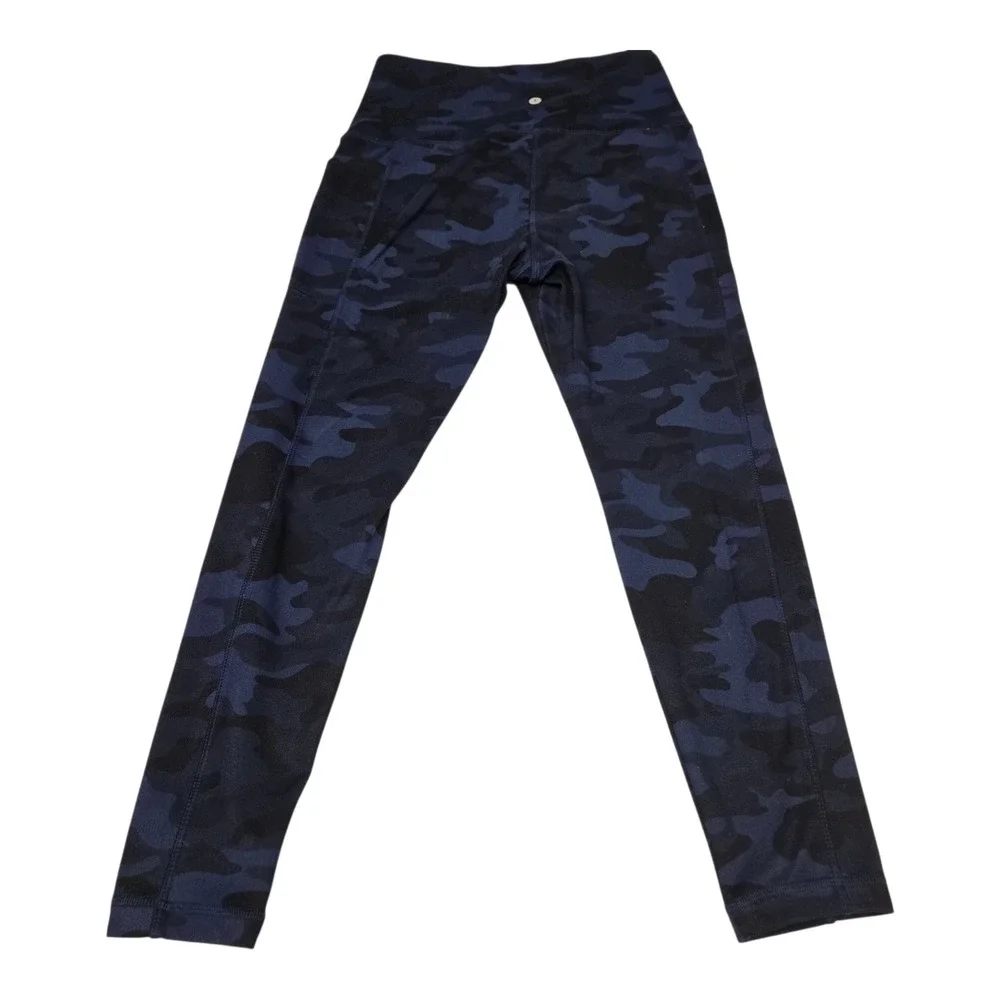 Danskin Womens Blue Camo High Rise Leggings‎ with Pockets Size Medium 9670